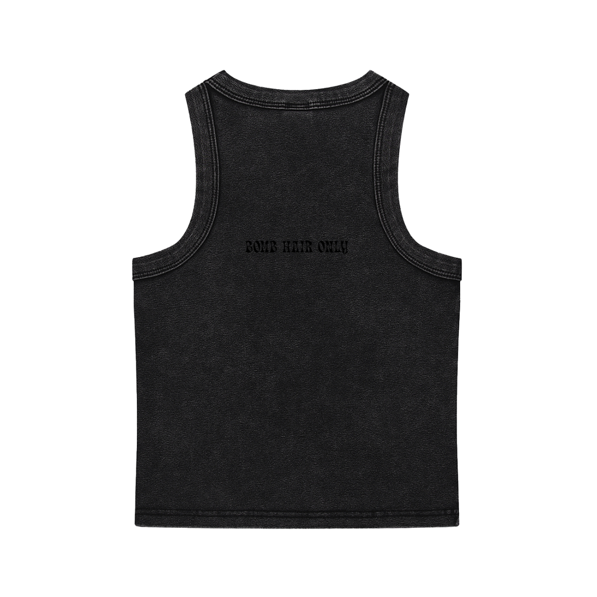 Bomb Hair Only Black Text Tank