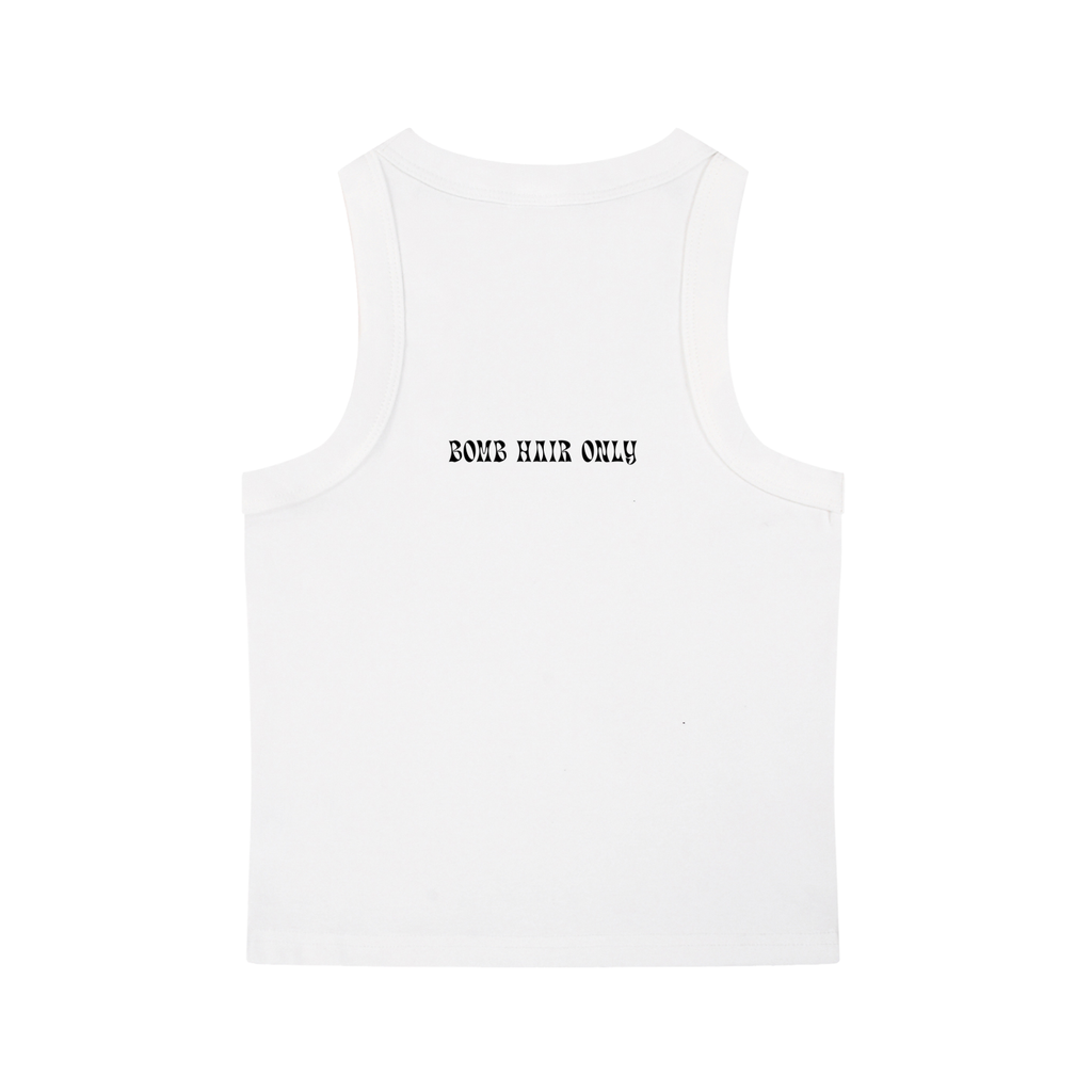 Bomb Hair Only Black Text Tank