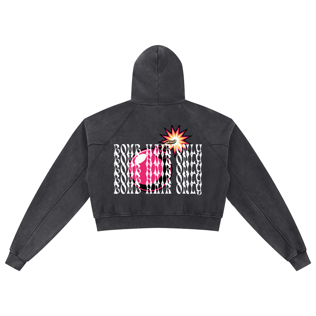 Bomb Hair Only Cropped Hoodie